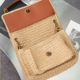 YSL Women's Natural Niki Mini Raffia Crossbody Bag