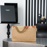 YSL Women's Natural Niki Mini Raffia Crossbody Bag