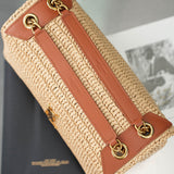 YSL Women's Natural Niki Mini Raffia Crossbody Bag