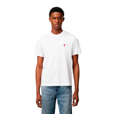 Ami Paris Small Red Ami De Coeur T-shirt- White