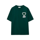 AMI Large Applique A Heart T-Shirt - Green