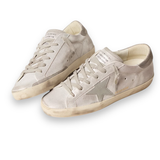 Golden Goose Super-Star - White Grey Glitter