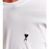Ami Paris Small Black Ami De Coeur T-shirt- White