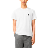 Ami Paris Small Black Ami De Coeur T-shirt- White