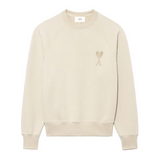 Ami Paris Ami De Coeur Tonal Boxy Fit Crewneck - Beige