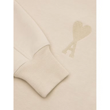 Ami Paris Ami De Coeur Tonal Boxy Fit Crewneck - Beige