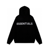 Fear Of God Essentials 3M Reflective Logo Pullover Hoodie - Black