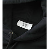 Ami Paris Small Red Ami De Coeur Hoodie - Black