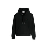 Ami Paris Small Red Ami De Coeur Hoodie - Black