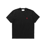 Ami Paris Small Red Ami De Coeur T-shirt - Black