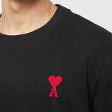 Ami Paris Tonal Ami De Coeur T-shirt- Black